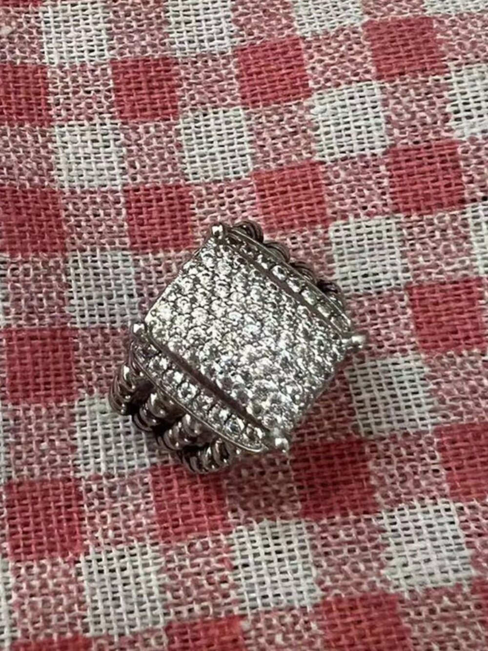 David Yurman Sterling Silver 925 Wheaton Pave Diamonds Ring - Picture 3 of 6